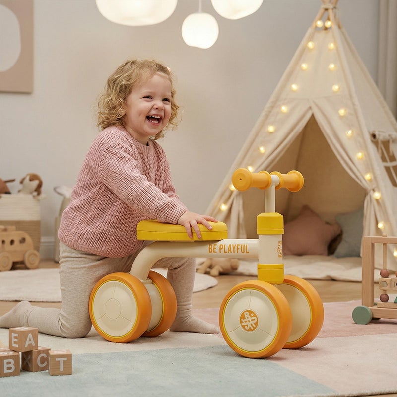 B.Duck - Baby Balance Bike, Anti-slip Handle & Wheels, Indoor/Outdoor Ride, Orange, 1- 2 Y - Image 2